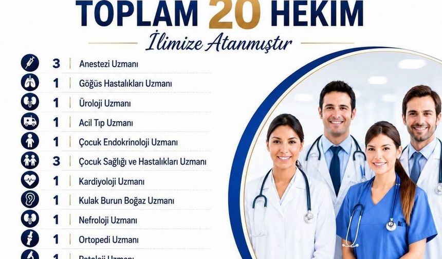 Bitlis'e 20 yeni doktor atandı