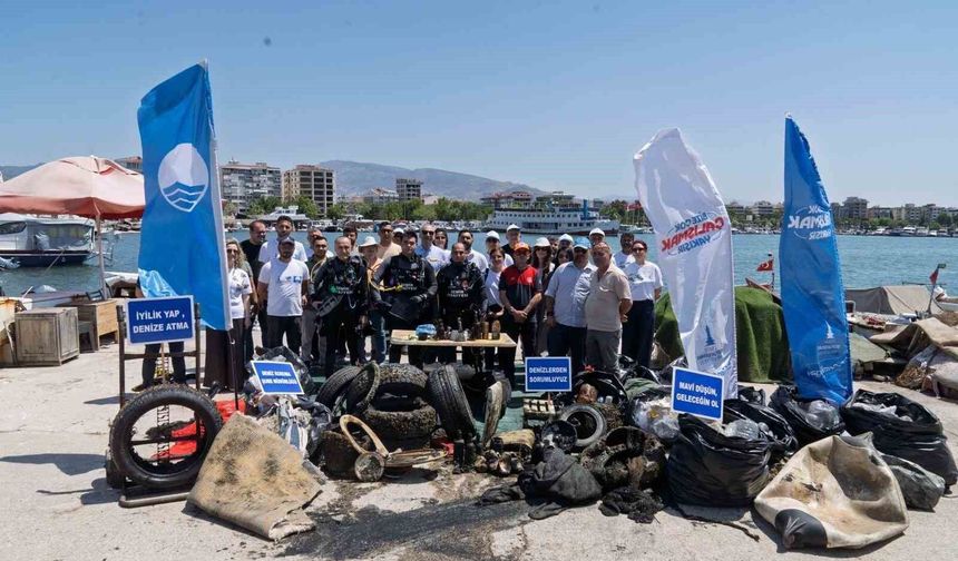 Denizden çıkanlar pes dedirtti: Klozet kapağı ve araba lastiği bile var