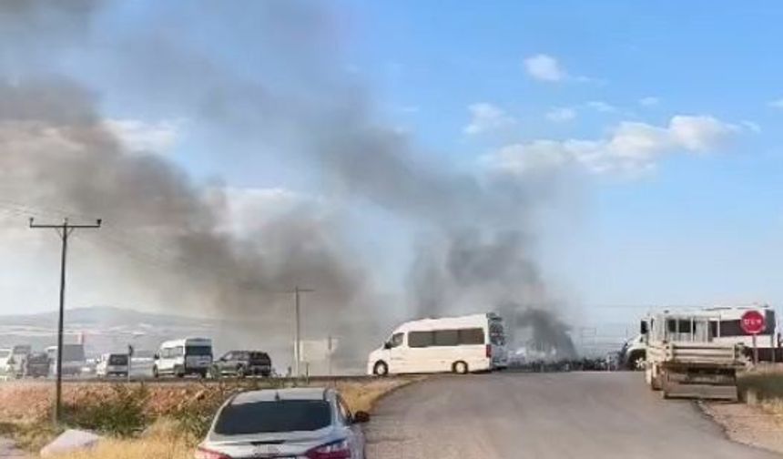 Tarım işçilerinin yaktığı otlar paniğe neden oldu
