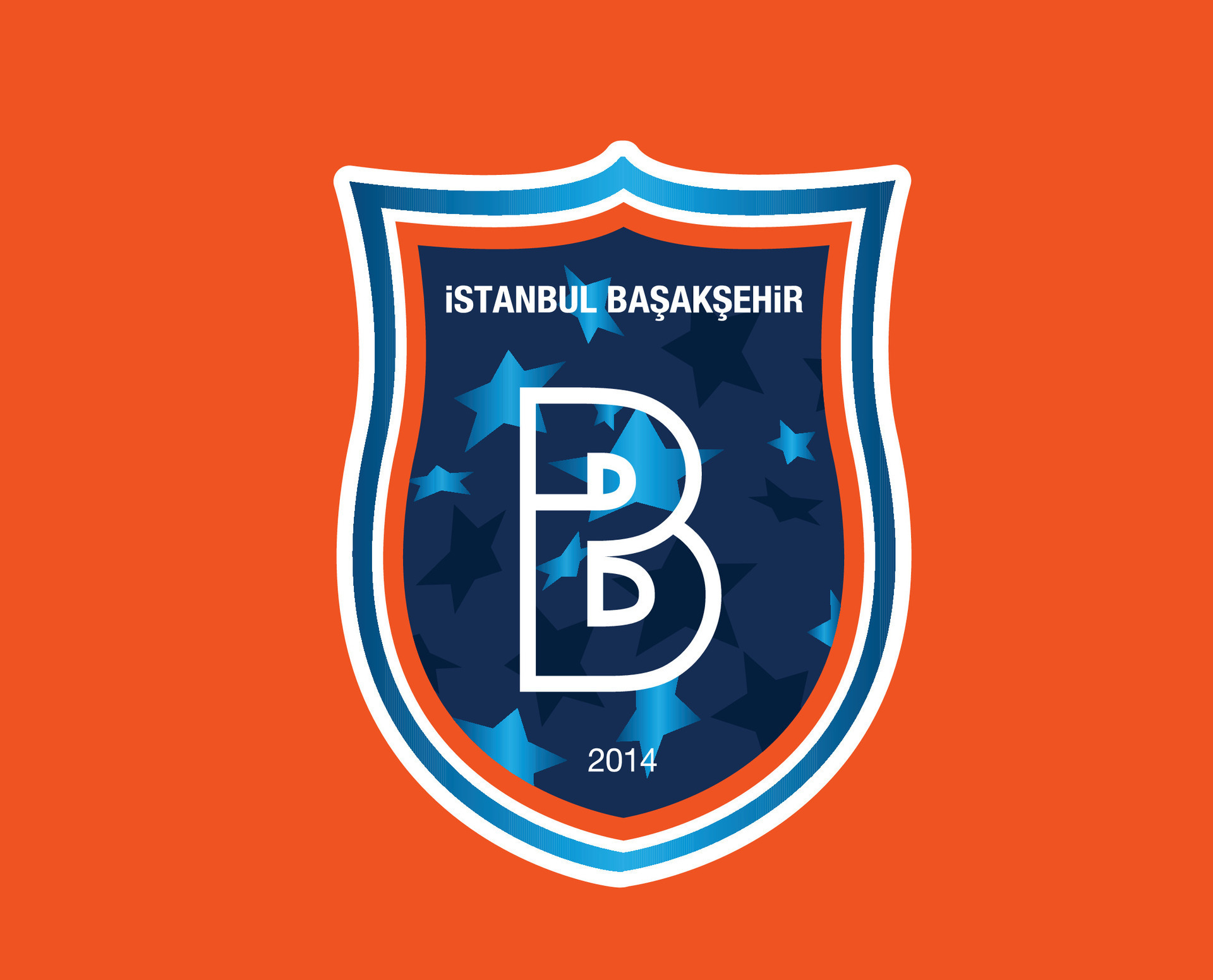 Istanbul Basaksehir Fk Club Logo Symbol Turkey League Football Abstract Design Illustration With Orange Background Free Vector