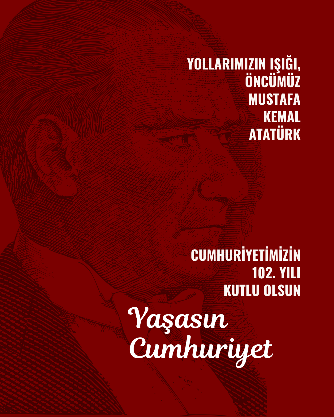 Cumhuriyet, bu toprakların en büyük zaferidir.
Sonsuza dek yaşayacak, biz var oldukça korunacaktır! Cumhuriyet Bayramımız kutlu olsun!